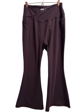 POPFLEX Crisscross Hourglass Exuberant Flared Leggings with Pockets Size 2X